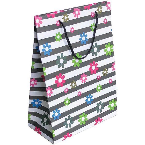 Sacola para presente decorada feminina/amor m 27x21x10 - cristina (pct.c/10)
