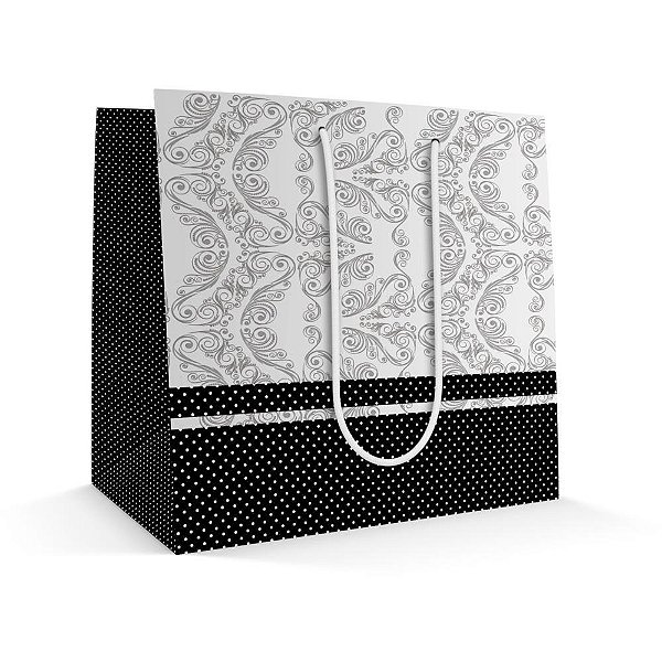 Sacola para presente decorada horizontal 32x40x12 (s) - cristina (pct.c/10)