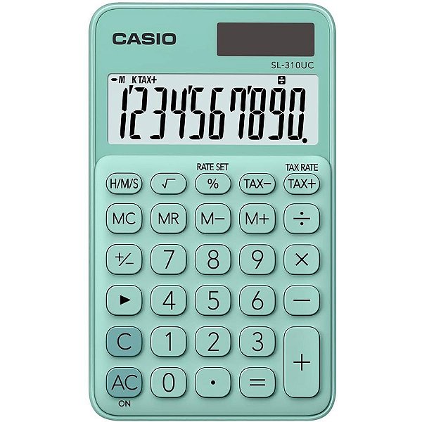 Calculadora de bolso 10 dig. verde sol/bat.fun.h/tx - casio (unidade)