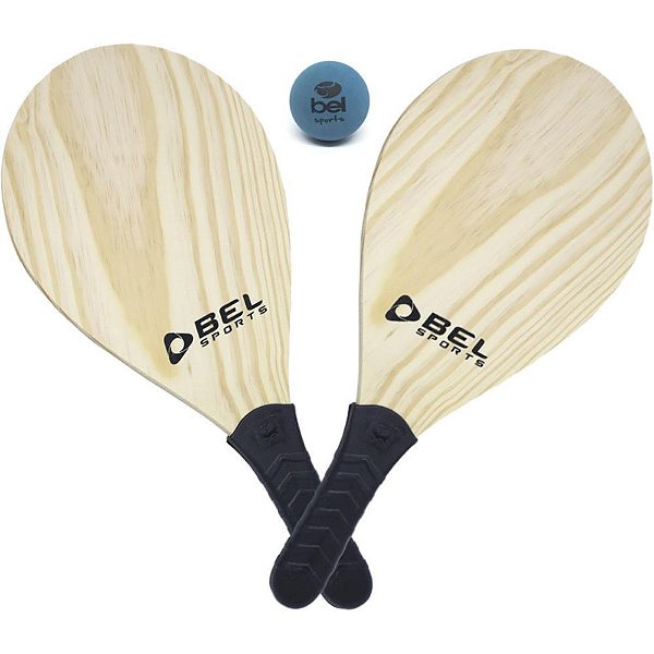 Frescobol raquete madeira +bola - bel (kit)