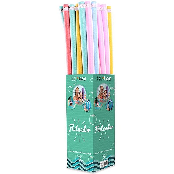 Flutuador para piscina espaguete 160 x 6 x 6 cm - bel (cx.c/30)