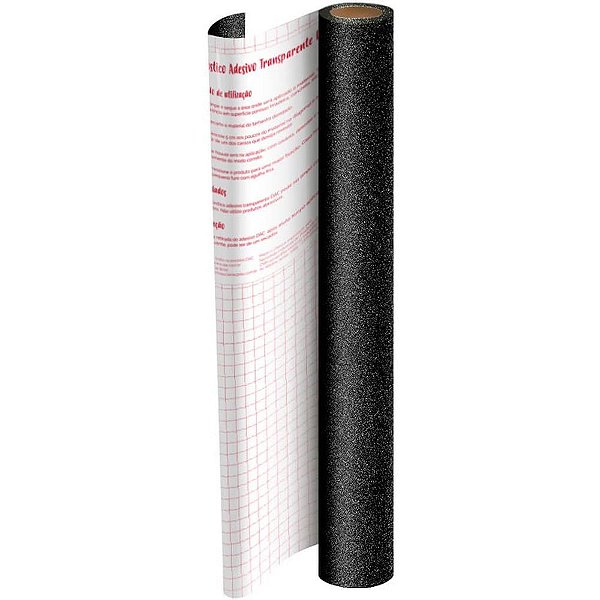Plastico adesivo 45cmx10m gliter preto pp 0,10 - dac (rolo)