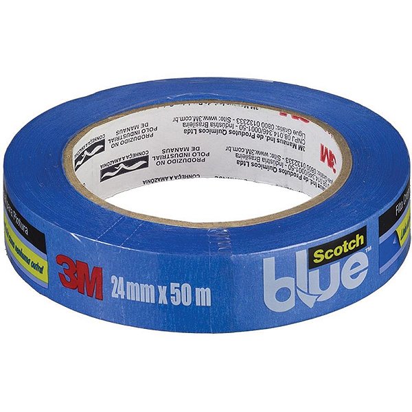 Fita crepe scotch prof. blue 24mmx50mts. - 3m (unidade)