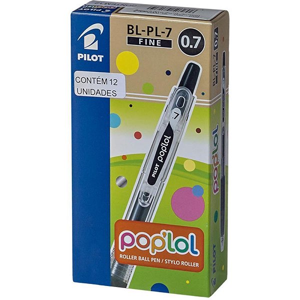 Caneta esferografica retratil bl-pl-7 pop lol 0.7mm azul - pilot (cx.c/12)