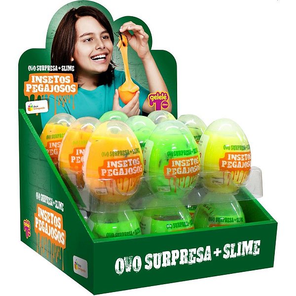 Slime ovo surpresa insetos pegajosos - doce brinquedo (dp.c/18)