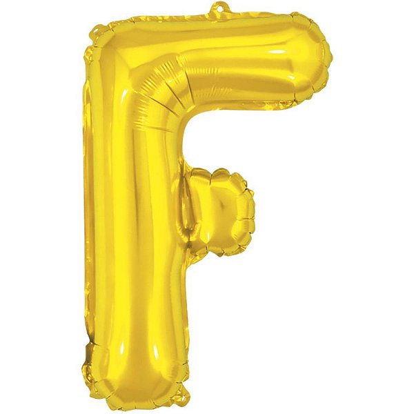 Balao metalizado letra f dourado 40cm. - make+ (unidade)