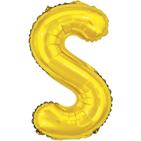 Balao metalizado letra s dourado 40cm - make+ (unidade)