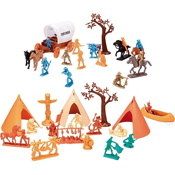 Miniatura colecionavel acampamento apache/cowboys - gulliver (unidade)