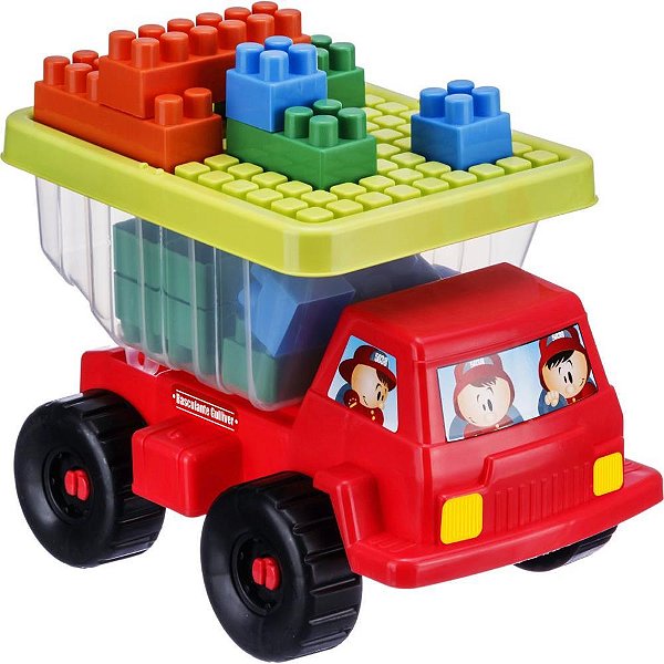 Brinquedo para montar caminhao basculante c/18pcs - gulliver (unidade)