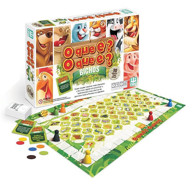 Jogo diverso o que e o que e bichos 100 fig - nig brinquedos (unidade)