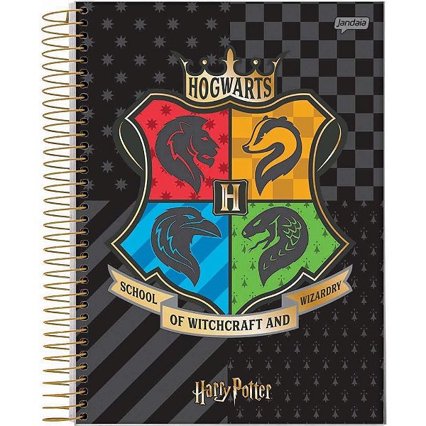 Caderno 10x1 cp.dura colegial harry potter 160fls. - jandaia (pct.c/05)