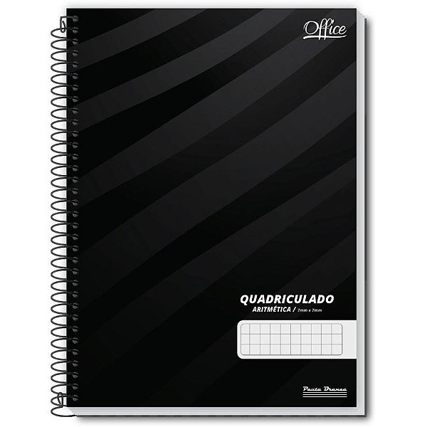 Caderno quadriculado univers. 7x7mm 80f espiral office cd - pauta branca (pct.c/05)