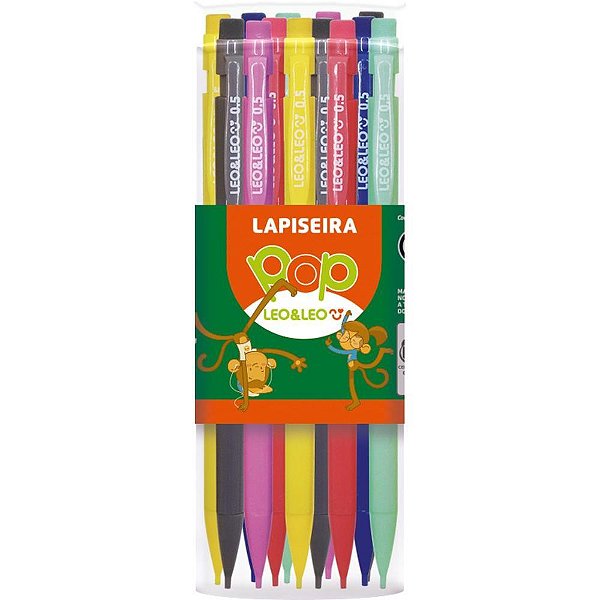 Lapiseira 0.7mm pop 6 cores - leonora (pote-24)