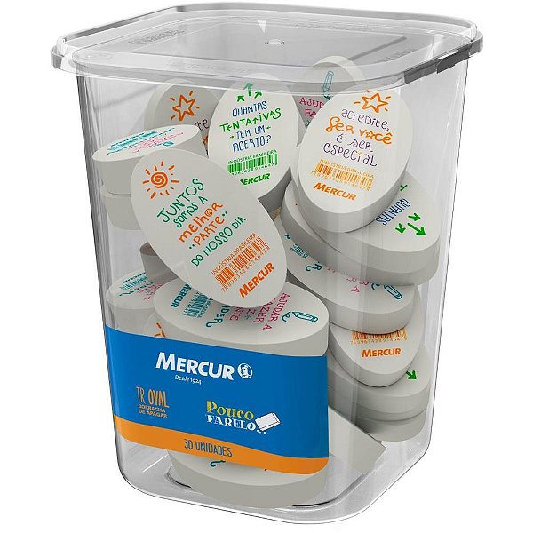 Borracha colorida tr oval frases - mercur (pote-30)