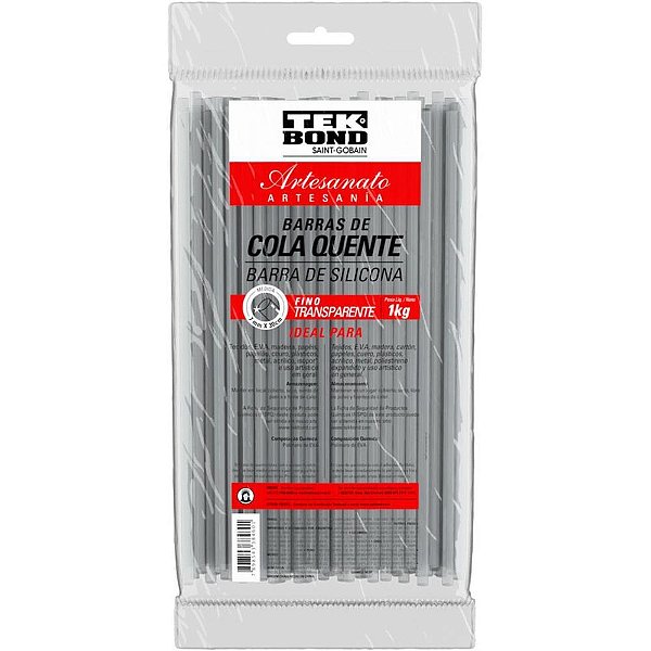 Cola quente refil fina 1 kg.transparente - tekbond (pacote)