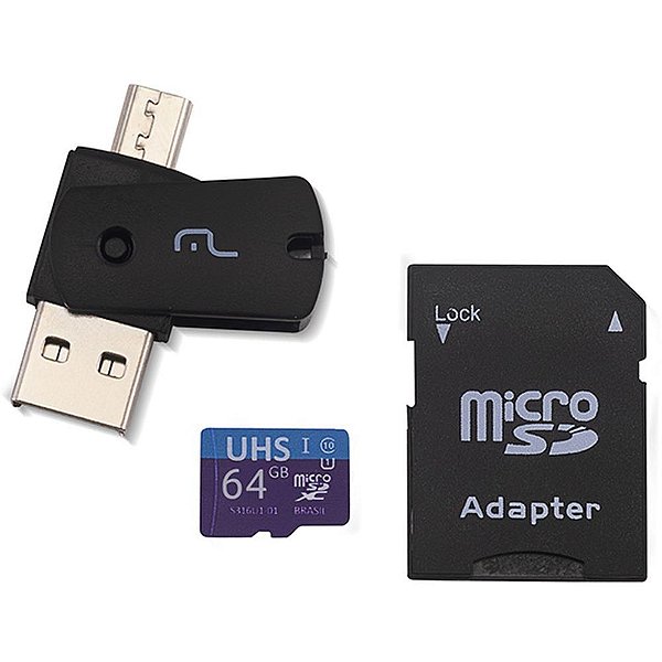 Cartao de memoria kit 3 em 1 64gb 10 class - multi (unidade)
