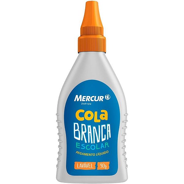 Cola escolar 90g branca lavavel blister - mercur (cx.c/12)