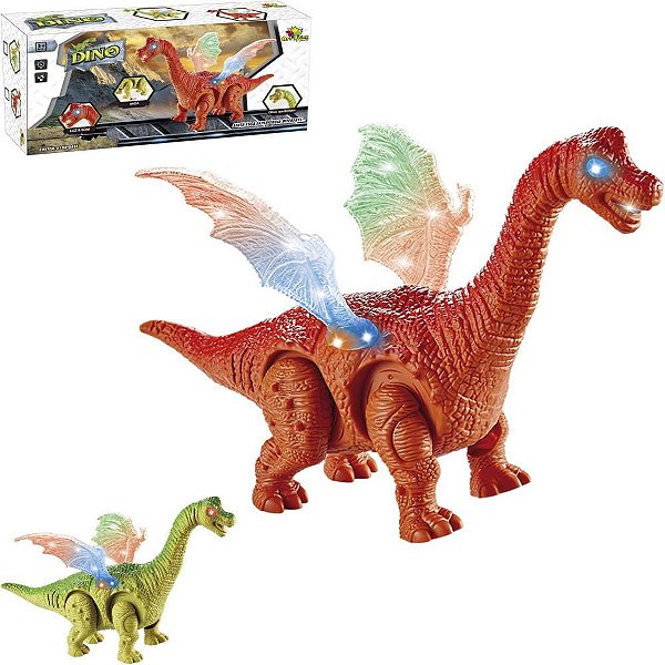 Dinossauro dino asas brilhantes/som 28cm - art brink (unidade)
