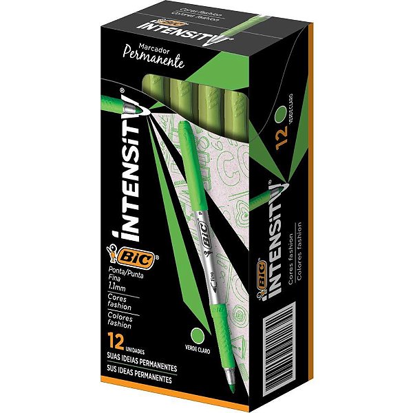 Pincel marcador permanente marking fashion 1.1mm verde - bic (cx.c/12)