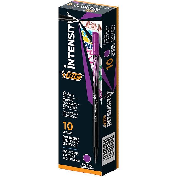 Caneta com ponta porosa intensity 0.4 mm violeta - bic (cx.c/10)