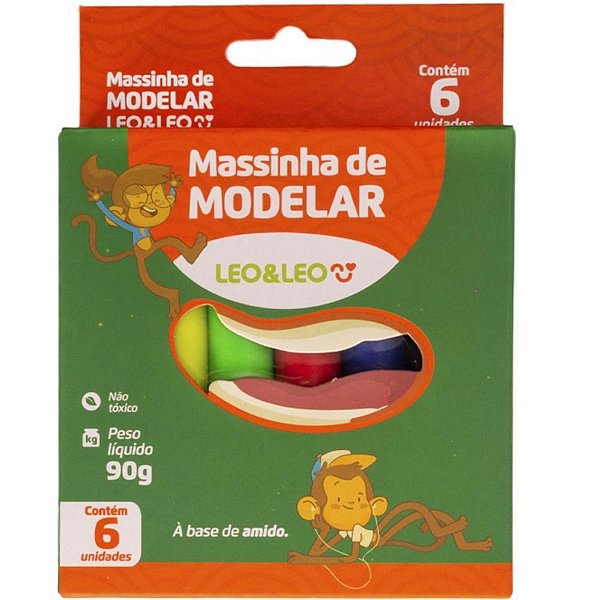 Massa para modelar leo e leo 6 cores - leonora (pct.c/12)