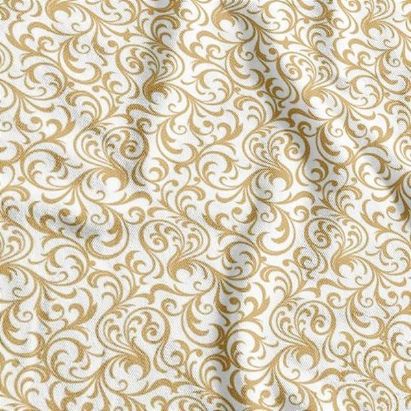 Tnt estampado 1,40m 40g arabesco branco/ouro - supper (rl-25mts)