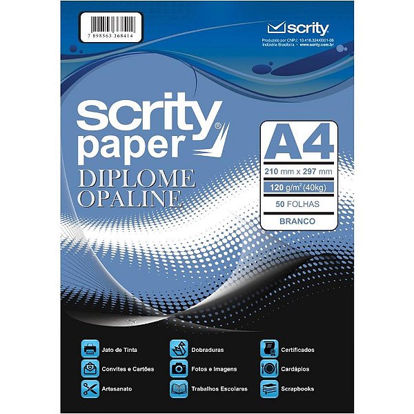 Papel a4 diplomata of branco 120g. - scrity (cx.c/50)