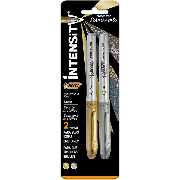 Pincel marcador permanente marking 1.1mm prata/ouro - bic (bl.c/02)
