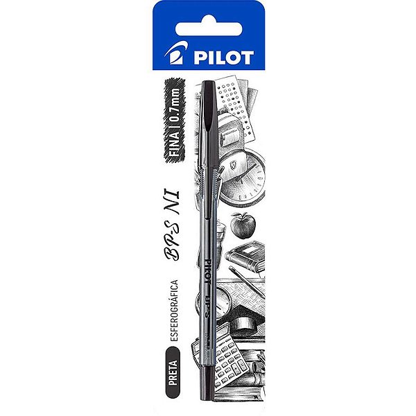 Caneta esferografica bp-s 0.7 preta - pilot (blister)