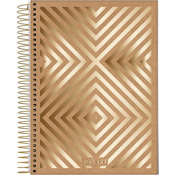Caderno 10x1 capa dura kraft gold 160fls. - jandaia (pct.c/04)