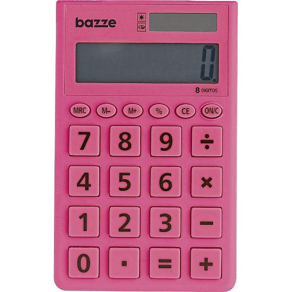 Calculadora de bolso 8 dig. bazze rosa - summit (unidade)