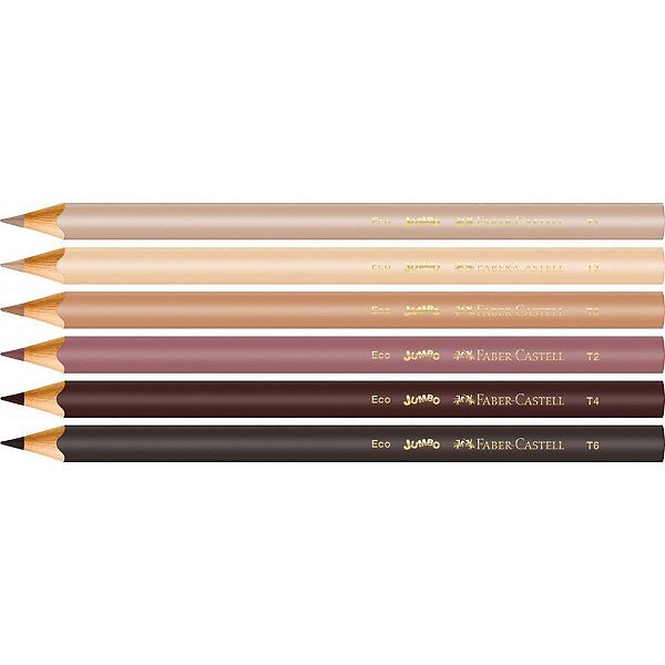 Lapis de cor jumbo caras e cores 6cores - faber-castell (pct.c/12)