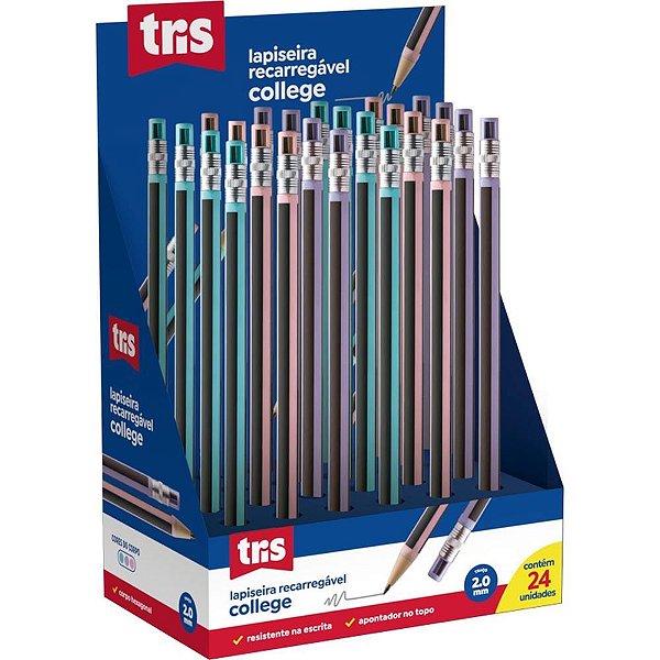 Lapiseira 2.0mm tris college c/apontador (s) - summit (dp.c/24)