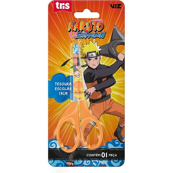Tesoura escolar decorada naruto 13cm (s) - summit (unidade)