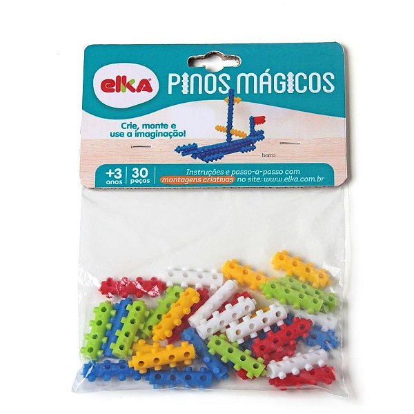 Brinquedo para montar pinos magicos 30 pecas - elka (unidade)