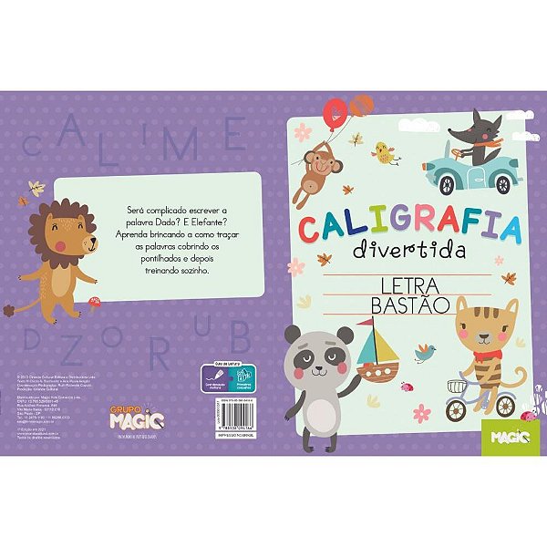 Livro caligrafia letra bastao 16pgs 27x19cm - magic kids (unidade)