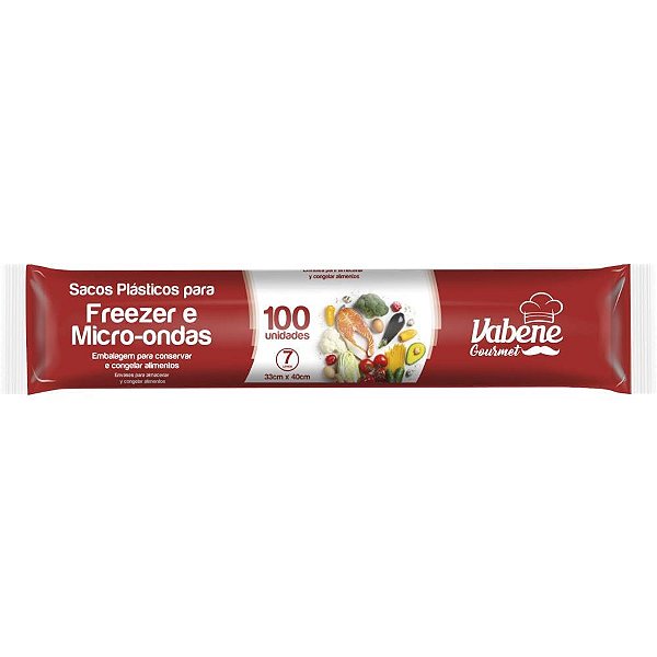 Saco plastico em bobina 33x40cm 7l p/freezer e micro - vabene (rl.c/100)