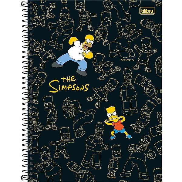 Caderno 10x1 capa dura the simpsons 160fls. - tilibra (pct.c/04)