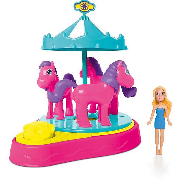 Cenario tematico (playset) parque da judy carrossel - samba toys (unidade)