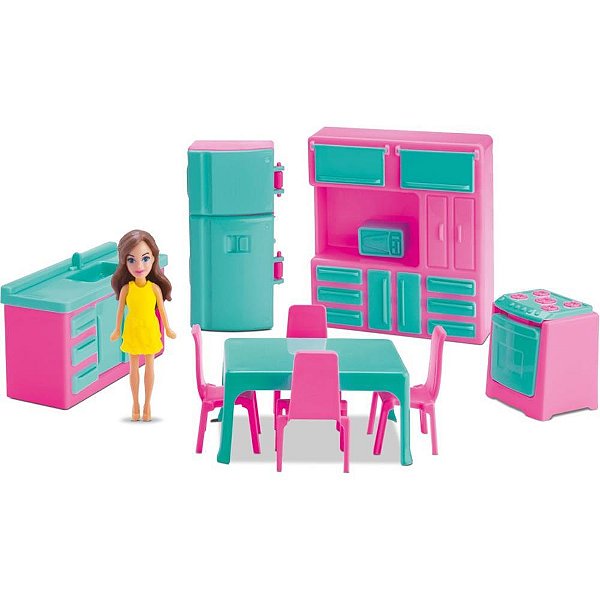Casinha de boneca colecao judy cozinha c/boneca - samba toys (unidade)