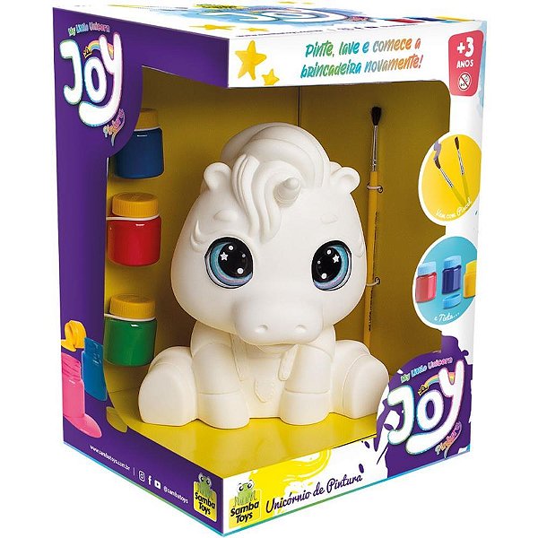 Boneco e personagem joy unicorn pintura lavavel - samba toys (unidade)