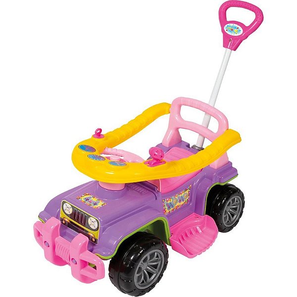 Veiculo para bebe jip jip menina 30kg c/som - maral (unidade)