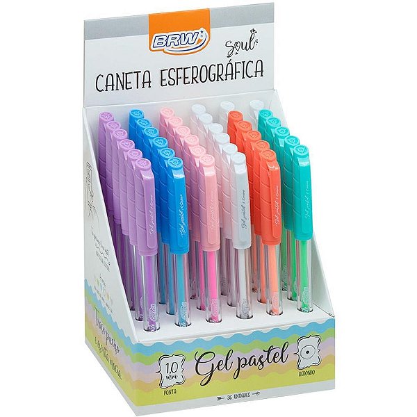 Caneta gel pastel 1.0mm 6 cores - brw (dp.c/36)