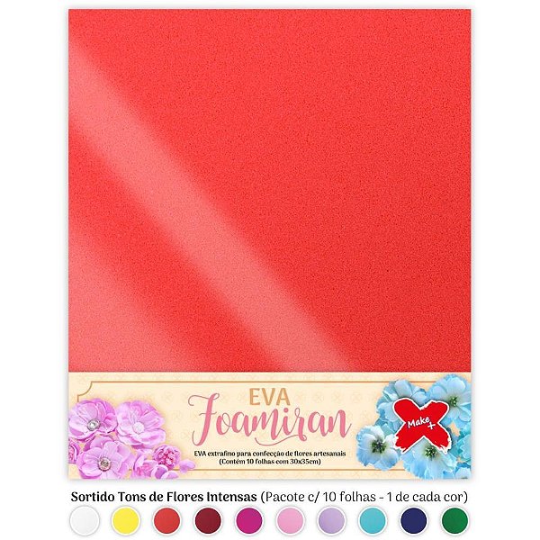Placa em eva 48x40cm 35x30cm sort. 0.7mm foamiran - make+ (pct.c/10)