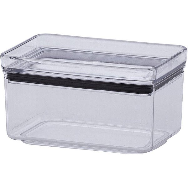 Pote acrilico hermetic 580ml lumini retangul - paramount (unidade)