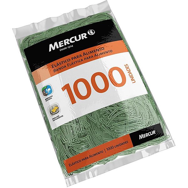 Elastico para alimento verde 1000 unidades - mercur (pacote)