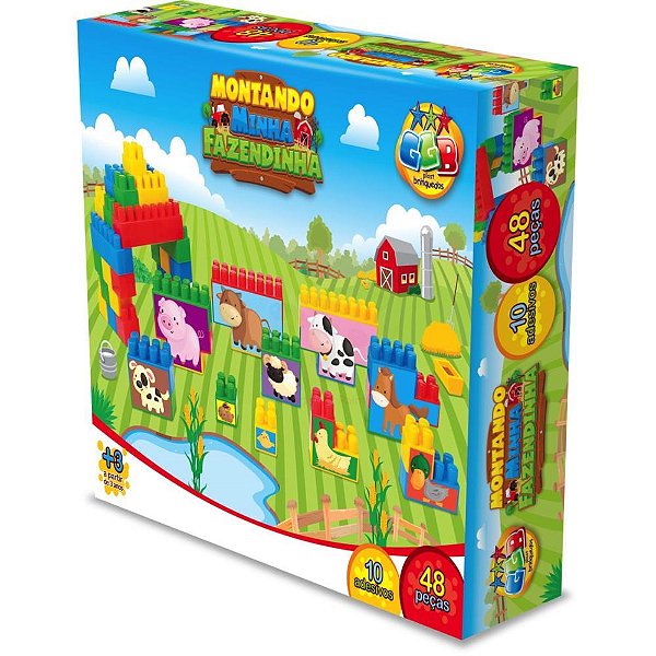 Brinquedo para montar montando minha fazendinha 48pc - ggb plast (unidade)