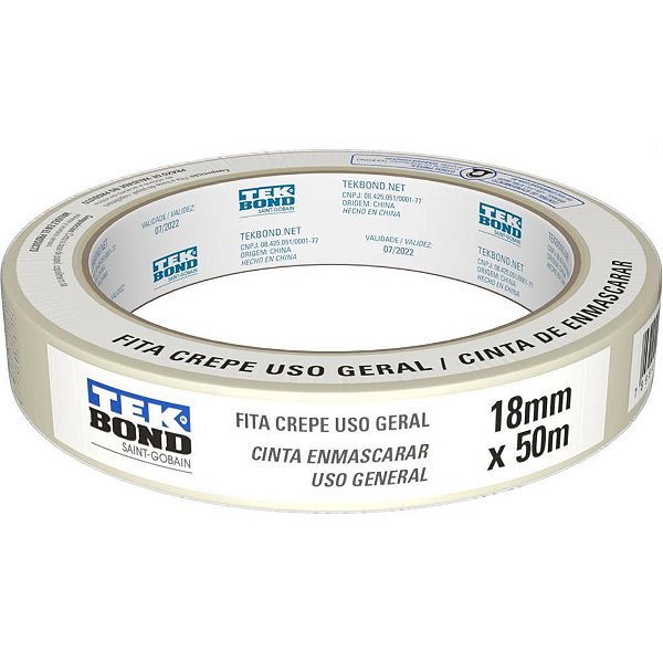 Fita crepe branca 18mmx50m. - tekbond (pct.c/05)