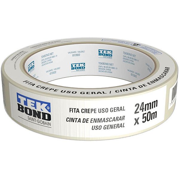 Fita crepe branca 24mmx50m - tekbond (unidade)