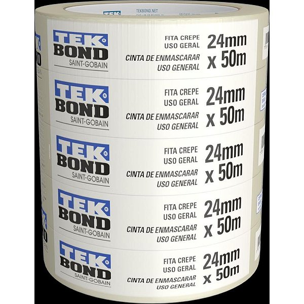 Fita crepe branca 24mmx50m - tekbond (pct.c/05)